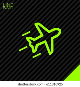 plane aircraft line vector icon