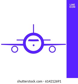 plane aircraft line vector icon