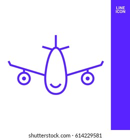 plane aircraft line vector icon