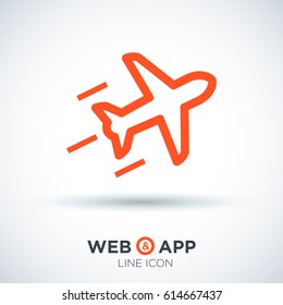 plane aircraft line vector icon