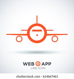plane aircraft line vector icon