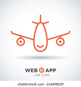 plane aircraft line vector icon