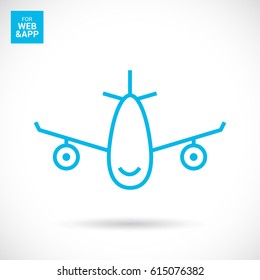 plane aircraft line vector icon