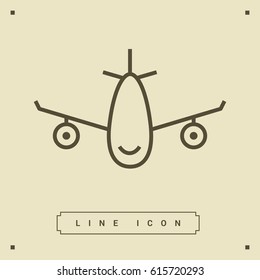 plane aircraft line vector icon