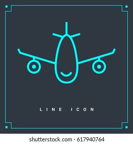 plane aircraft line vector icon