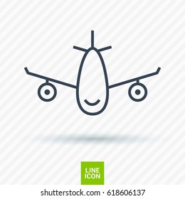 plane aircraft line vector icon