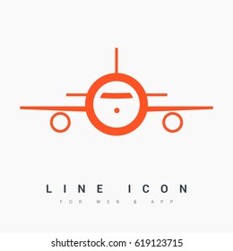 plane aircraft line vector icon