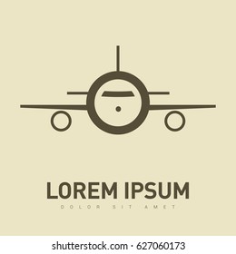plane aircraft line vector icon
