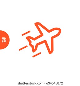 plane aircraft line vector icon