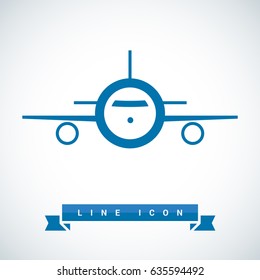 plane aircraft line vector icon