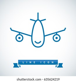 plane aircraft line vector icon