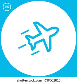 plane aircraft line vector icon