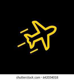 plane aircraft line vector icon