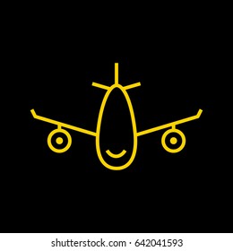 plane aircraft line vector icon