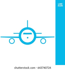 plane aircraft line vector icon