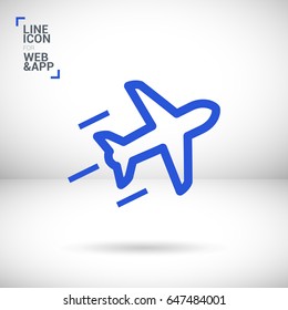 plane aircraft line vector icon