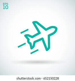 plane aircraft line vector icon