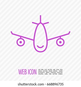 plane aircraft line vector icon
