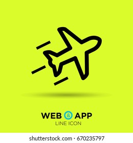 plane aircraft line vector icon