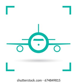 plane aircraft line vector icon