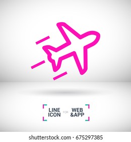 plane aircraft line vector icon