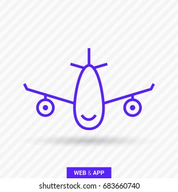 plane aircraft line vector icon