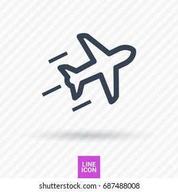 plane aircraft line vector icon