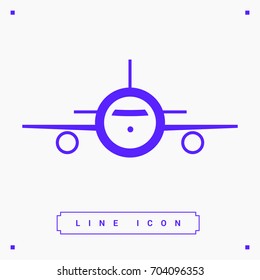 plane aircraft line vector icon