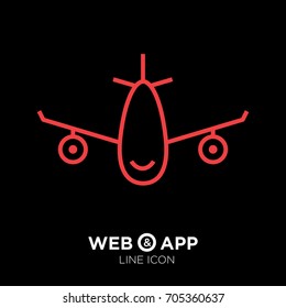 plane aircraft line vector icon