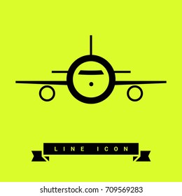 plane aircraft line vector icon