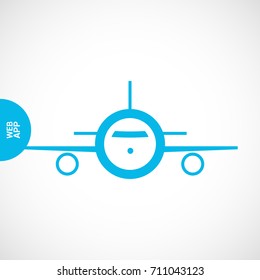 plane aircraft line vector icon