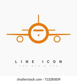 plane aircraft line vector icon
