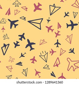 plane aircraft travel concept Seamless vector EPS 10 pattern