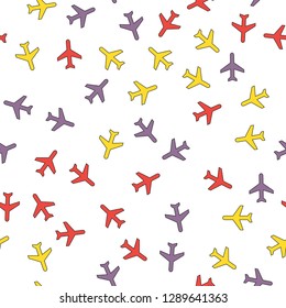 plane aircraft travel concept Seamless vector EPS 10 pattern