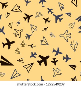 Plane aircraft, travel concept Seamless vector EPS 10 pattern