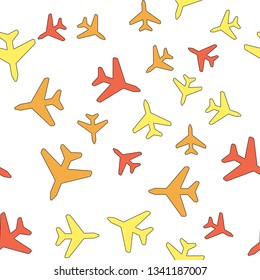 Plane, aircraft Travel concept. Seamless vector EPS 10 pattern