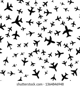 Plane Aircraft Travel concept. Seamless vector EPS 10 pattern