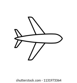 plane airplane airlines line black icon on white background