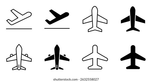 avião, avião, ícone de voo