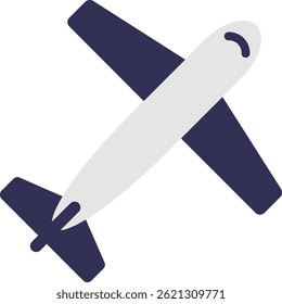Icono de vuelo de avión Ilustración plana de Vector
