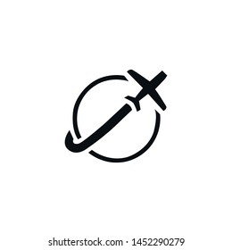 Plane Airplane Flight vector icon