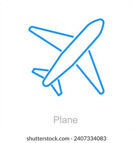 Plane and airplane icon concept