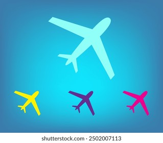 Flugzeug, Flugzeugsymbol. Flaches Design.