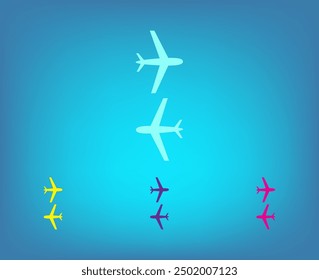 Avión, icono de avión. Diseño plano.