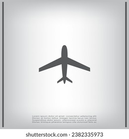 Plane, airplane icon. Protection of air travel, insurance sign web icon. Flat design.