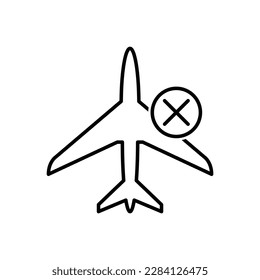 Plane, airplane icon - vector. flight cancel