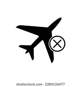 Avión, icono del avión - vector. cancelación de vuelo