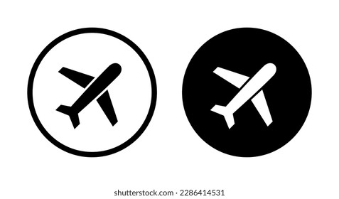Plano, vector de icono del avión aislado en el fondo del círculo