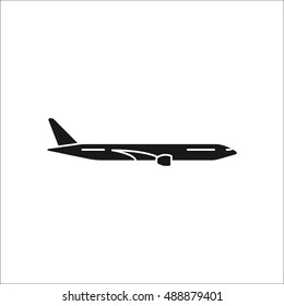 Plane airplane sign silhouette symbol icon on background