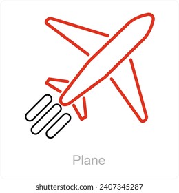 Plane and airport icon concept